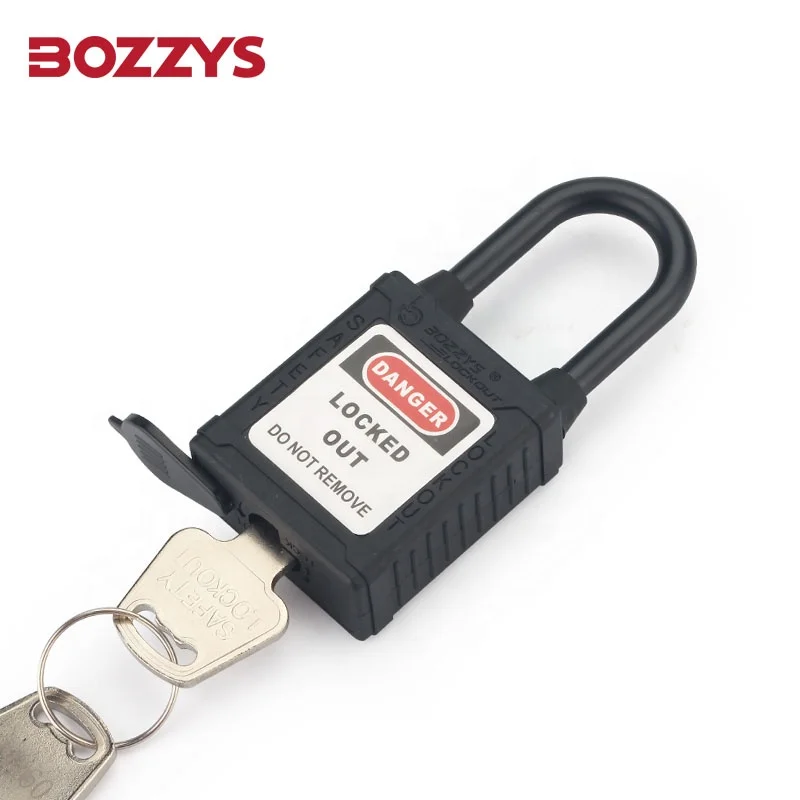 38MM Safety Isolation Nylon insulated Dust-Proof Padlock with Master Keyed Custom laser coding and label