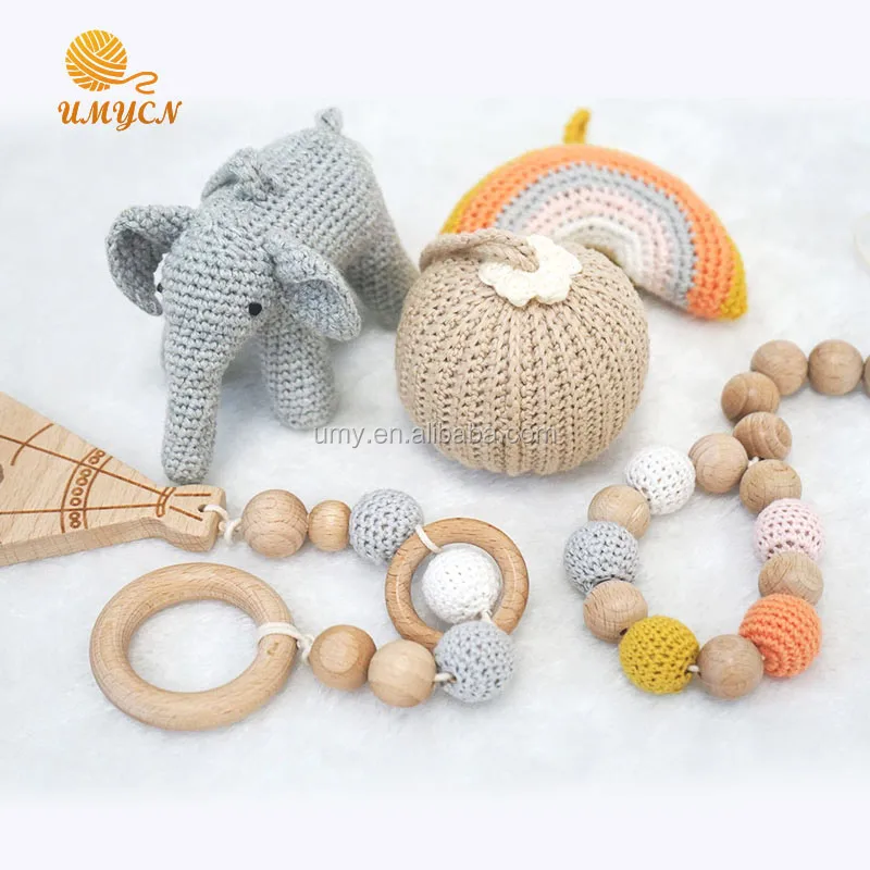 Printed Eco-Friendly Cotton Non-Toxic Wood Play Mats Baby Fitness Frame Wooden Play Mat Infant Activity Gym Montessori Toys