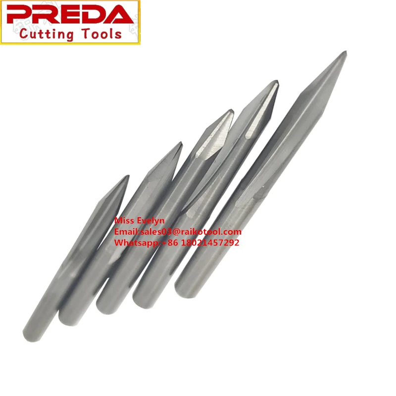 
Solid carbide 30 degree 4mm HRC55 flat bottom engraving bits with tip radius 