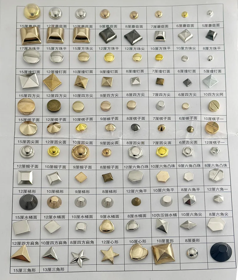 6-15mm special shape CAP Brass or iron Double Cap Rivet stud Spot Brass Rivets for Leather Fabric shoes hat clothes