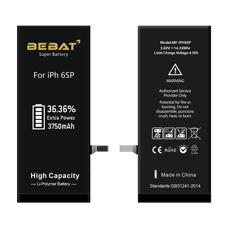 Фабричная оптовая продажа, батарея для мобильного телефона, 100% Оригинальная батарея для iphone 6S Plus, 3750 мАч