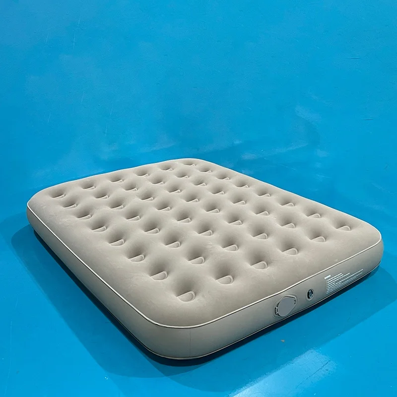 downy flocking double air mattress USB-C rechargeable pump portable inflatable airbed for camping home tent indoor outdoor