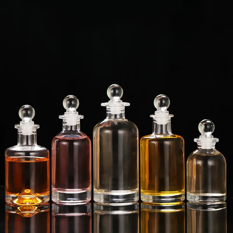 Прозрачный круглый пустой флакон 100 мл 200 250 300 стеклянная бутылка с пробкой для ликера вина виски текилы водки