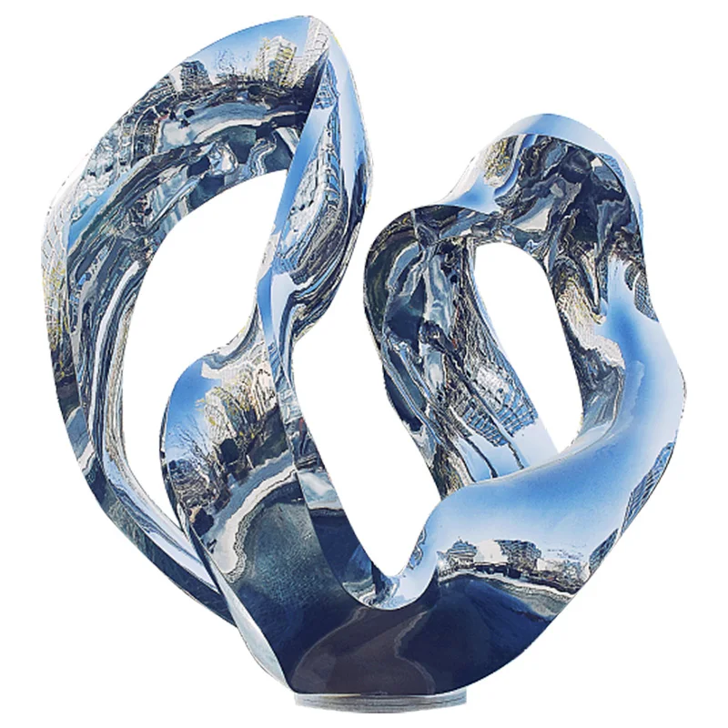 Large Art 3D Design Bronze Figurine Polished Metal with Die Cutting Printing Modern Outdoor Landscape Stainless Steel Sculpture
