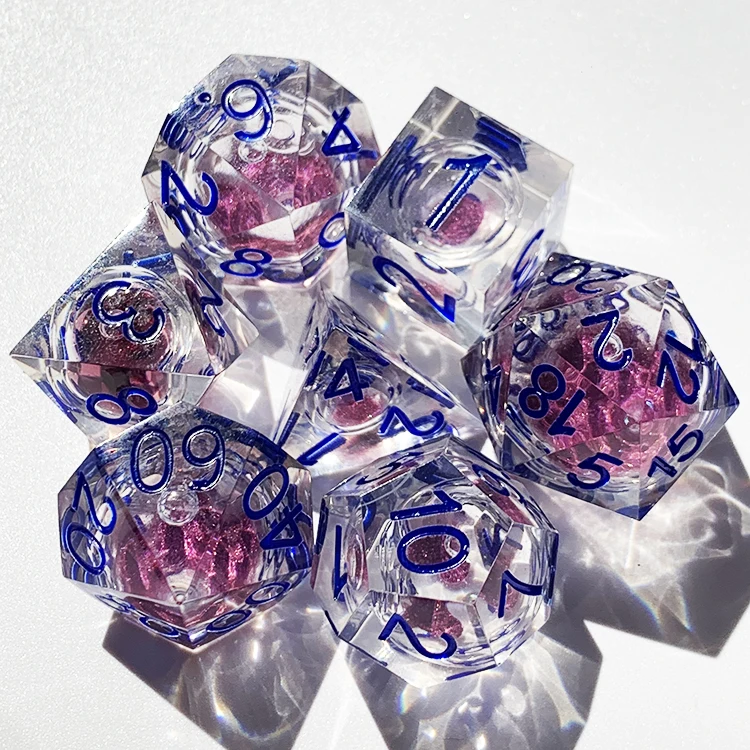 Dnd Light Up Craps Crystal Hollow Custom 20 12 10 8 6 Sided Printed 12mm 7 Pcs Set Led Pixels Electronic Dice Tower