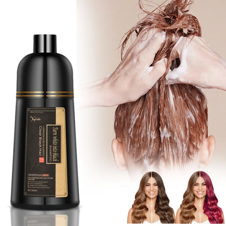 Factory Price Manufacturer Wholesale Permanent Ammonia Free Magic Herbal Natural Dye OEM Fast Black Hair Shampoo