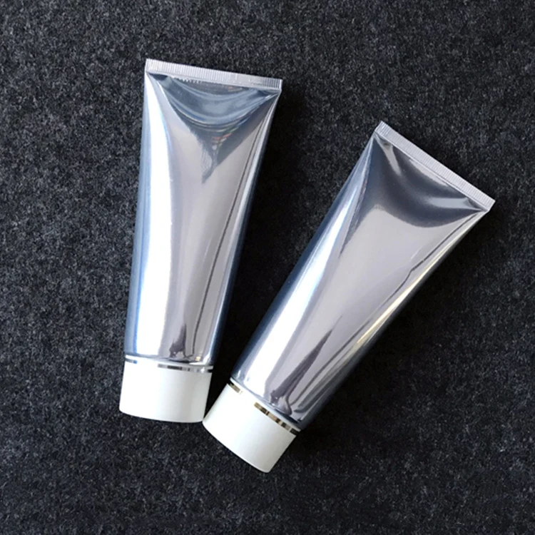 100g Bright Silver empty Facial cleanser BB Cream Aluminum plastic Tube 100ml Skin care Hand cream Soft tube