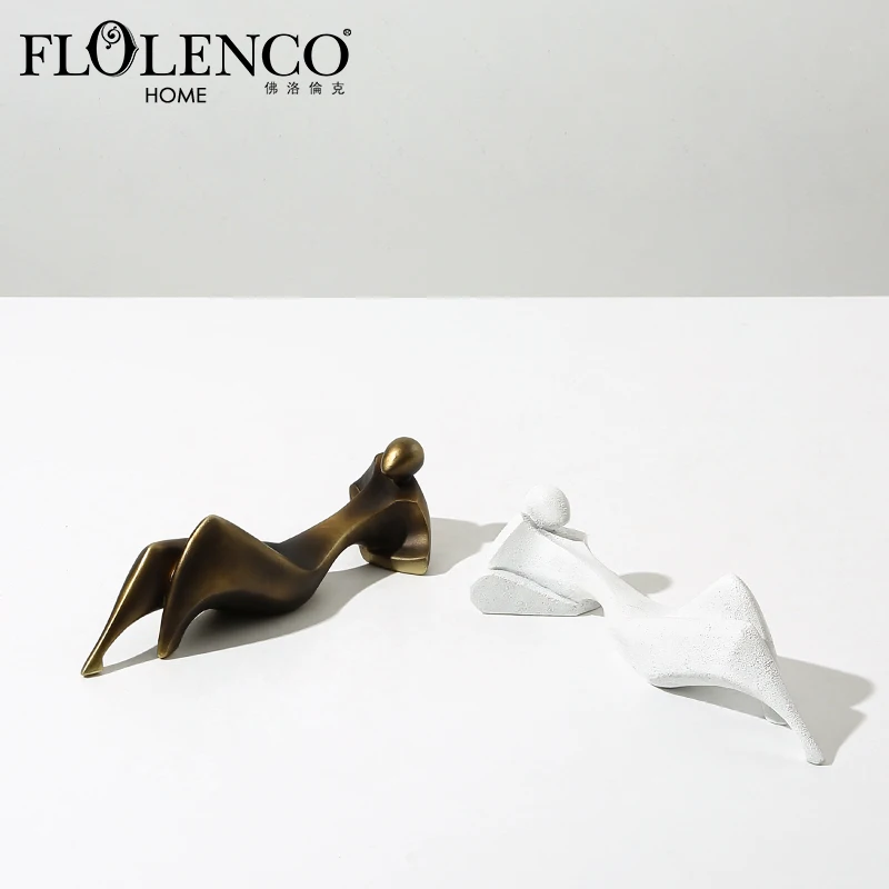 Wholesale Luxury Modern Abstract Art Sculpture Home Decoration Statues Resin Cute Lying Person Ornament