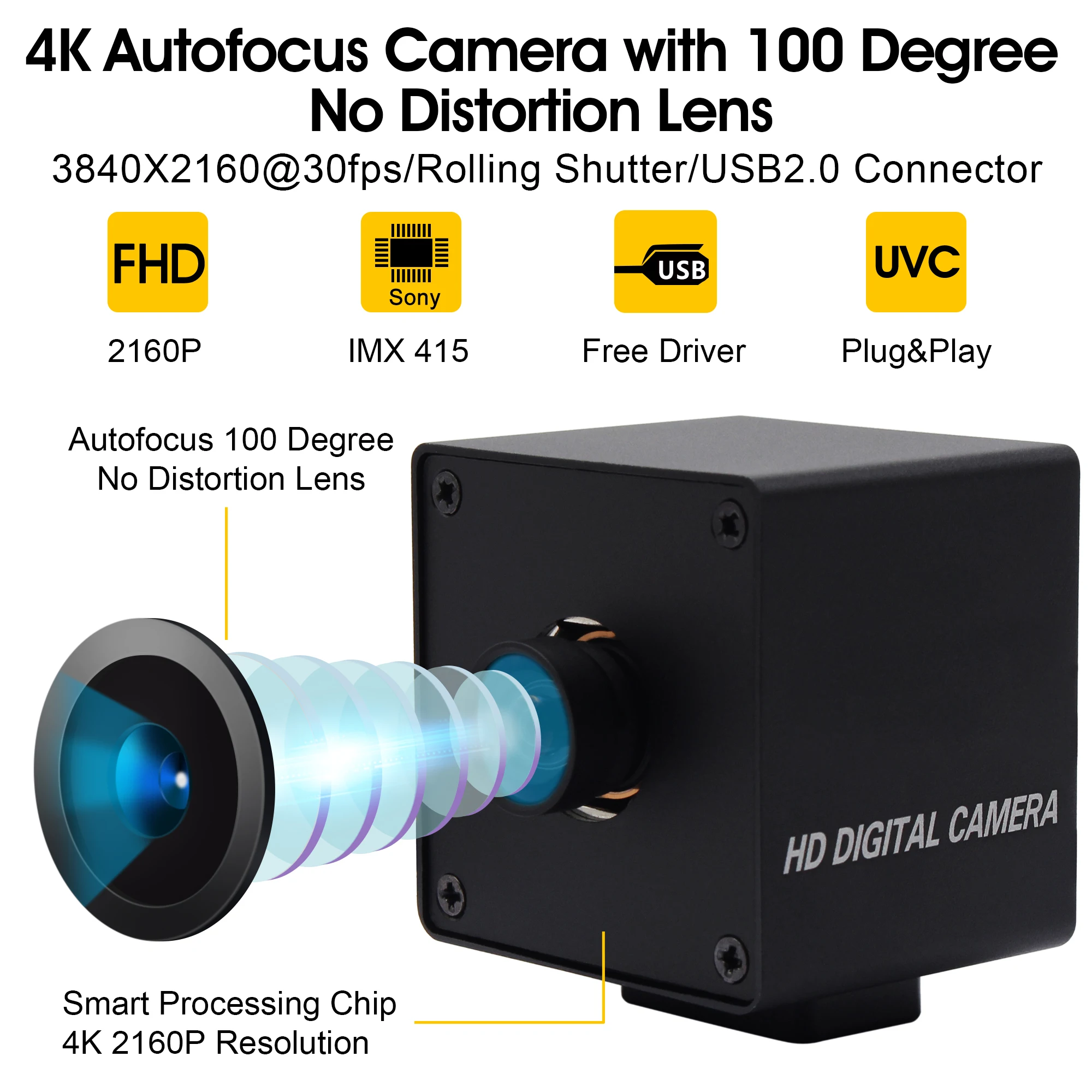 4K 3840x2160 Автофокус USB веб-камера CMOS Sony IMX415 Мини CCTV камера подключи и играй для видео конфоренсе прямые