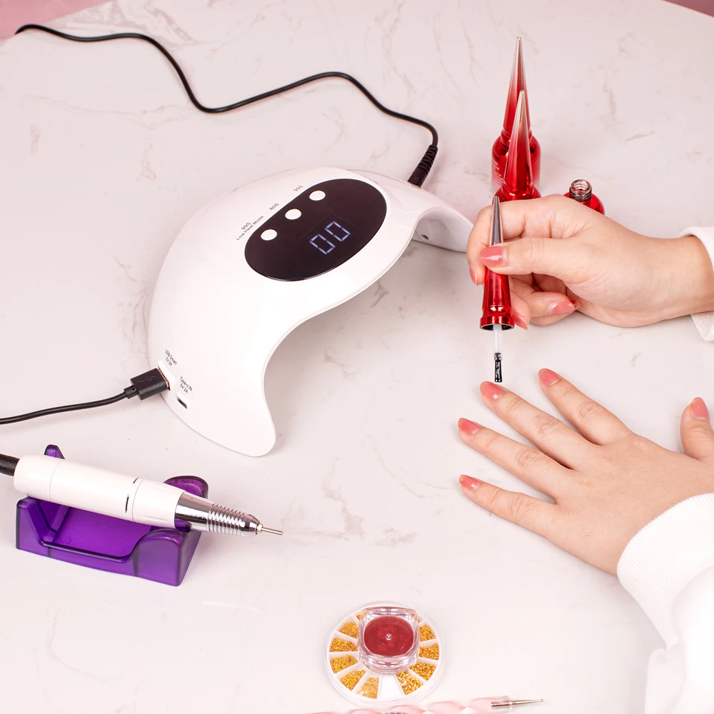 New Design High Power 48W Portable 2 in 1  LED UV Light Nail Dryer Manicure Pedicure Lamp With USB Port For Nail Drill 30000 RPM