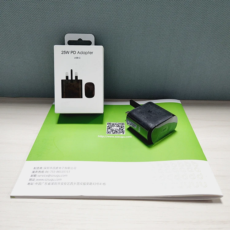 Super Fast 25w PD USB Type C Quick Charger Adapter For Samsung Travel PD charger CE/ROHS/ERP Certified