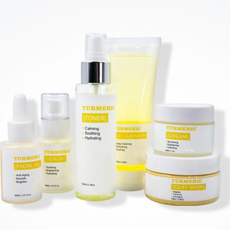 jiajie  Turmeric Set Whitening Private Label Skin Care turmeric skincare set