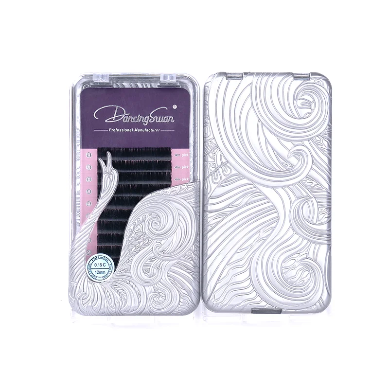 high quality private label individual mink eyelash extension 0.10 0.15 0.20 D B DD C CC Curl  Ellipse Flat Eyelash