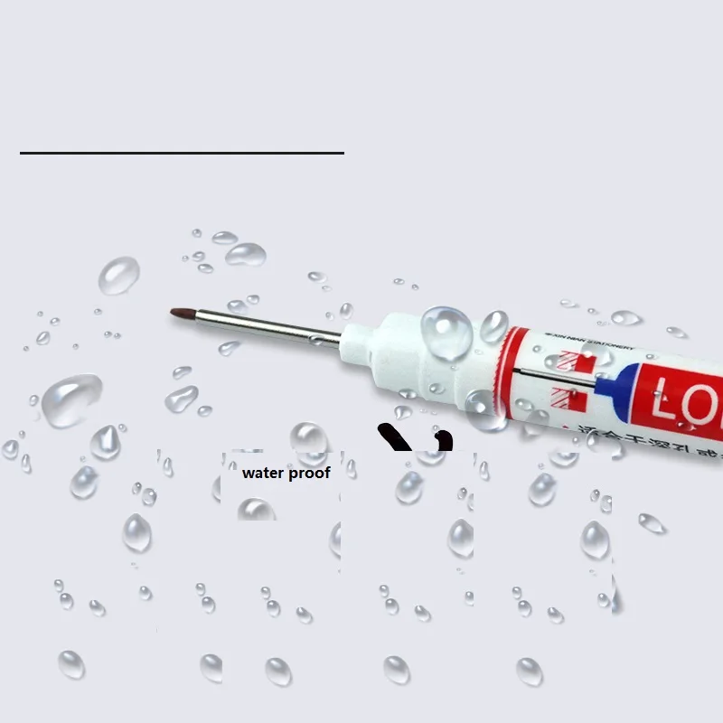 20mm Deep Hole Long Nib Head Permanent Markers For Metal Perforating Pen Waterproof Bathroom Woodworking Decoration Tool W24-455