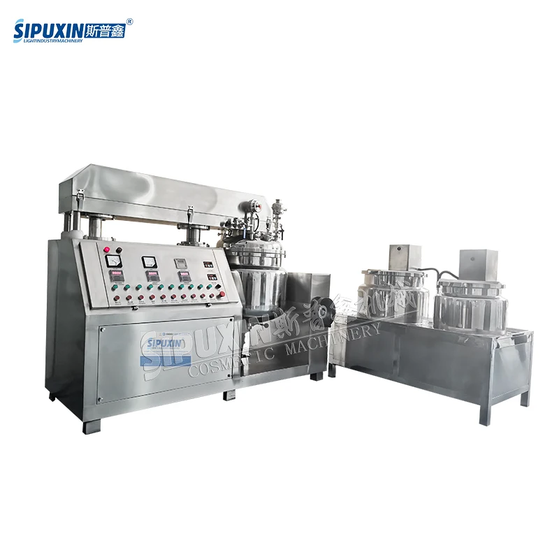 100L Hair color cream mixing machine cosmetic ointment homogenizer vacuum emulsify mixer machine with oil and water pot
