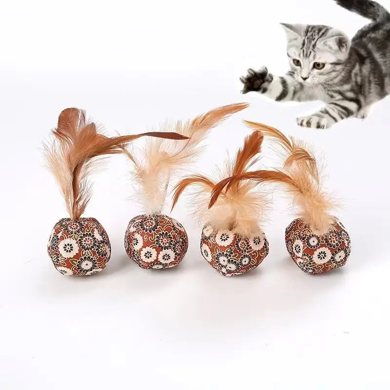 High Quality Lightweight Soft Pet Toy Ball Bite Resistant Molar Teeth Interactive Cat Toy 24 packs