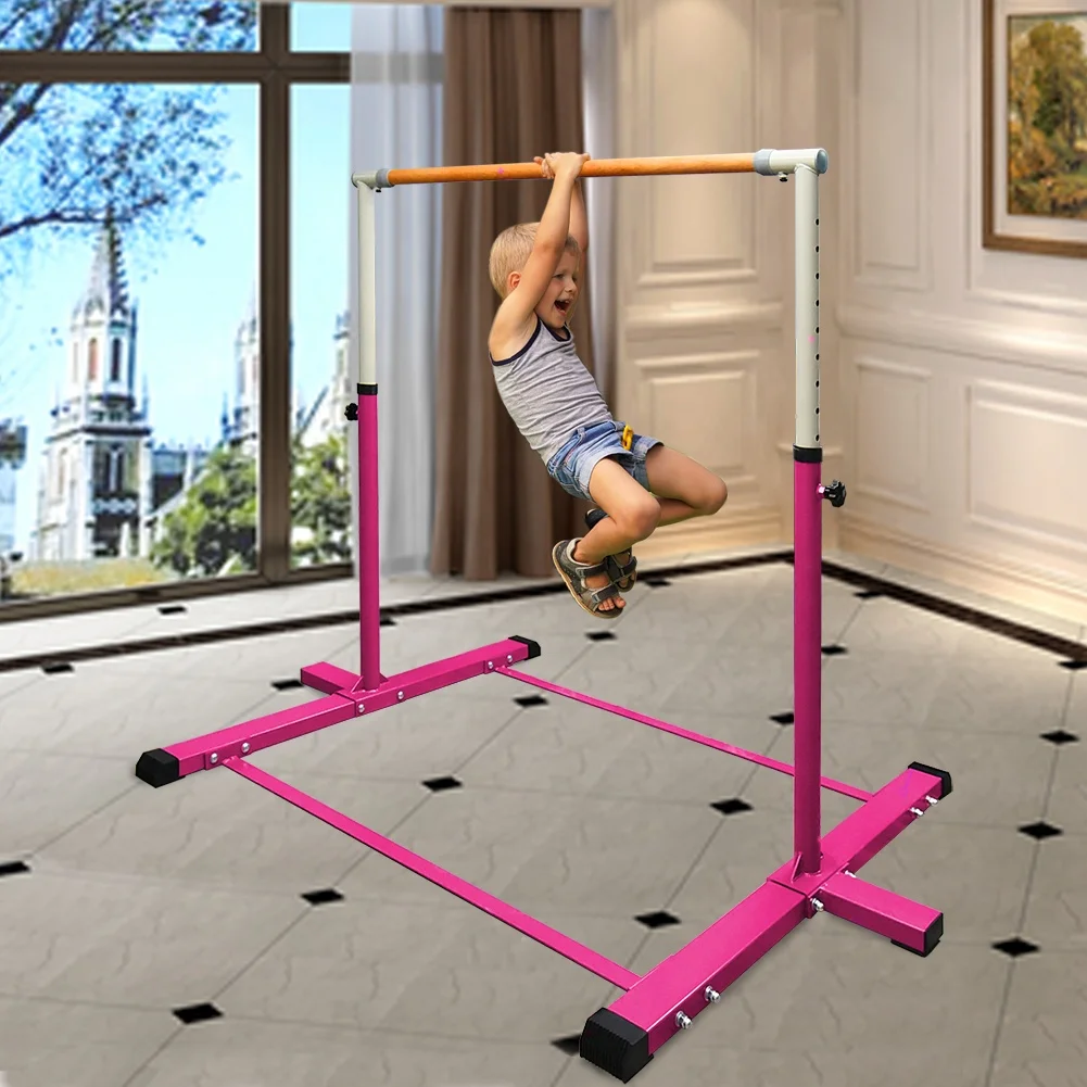 China Factory Mini Gymnastics Adjustable Steel Kip Bar Kids Training Horizontal Kip Bar