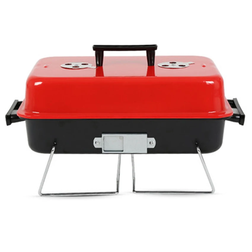 Hot sale mini Square hamburger barbeque camping charcoal bbq grill portable machine