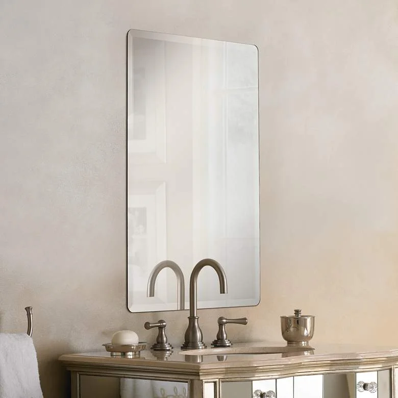 Modern Frameless Silver Wall Decor Mirrors with Polished Beveled Edge: Copper - free, Anticorrosive Large Silver Mirror Sheets