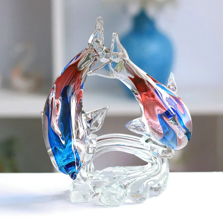 Cute colorful glass fish ornament