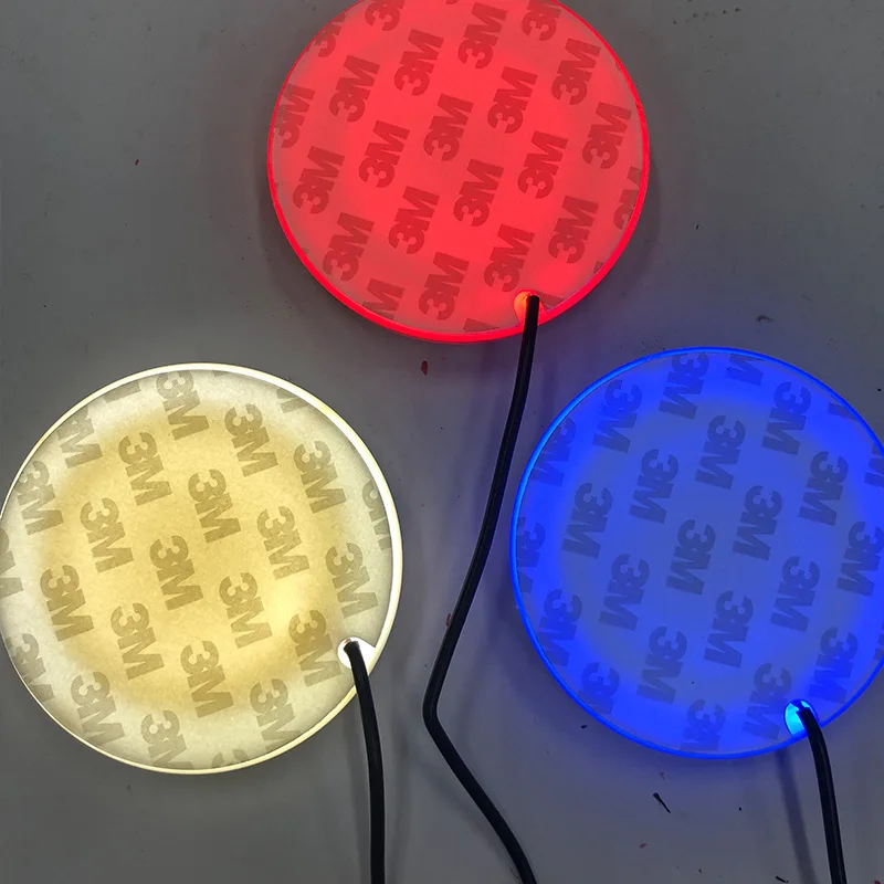Factory sale 82MM 4D Red Blue White Car Front and Rear Tail Logo LED Emblem Light Cold Light-emitting Badge Logo Light