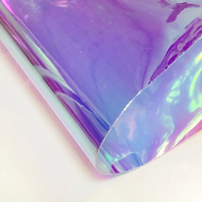 Hot Sale Eco-friendly Dichroic Iridescent Transparent Laminated PVC film for making fan and decoration film