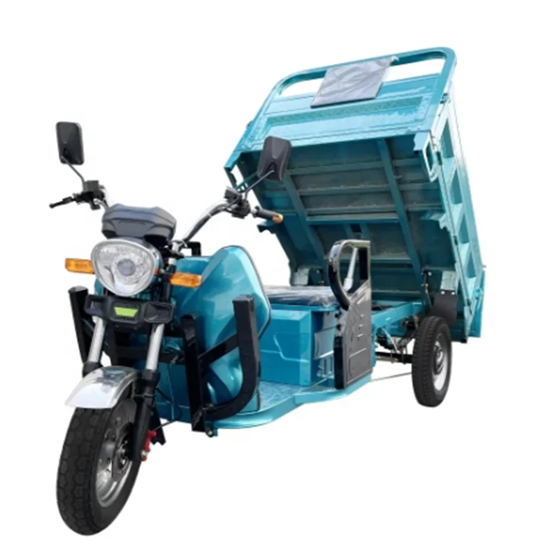 Hot Selling 1200W Electric Tricycles Cargo Truck Ricycle Adult Electric Reverse Trike Motorcycle Can add tarpaulin