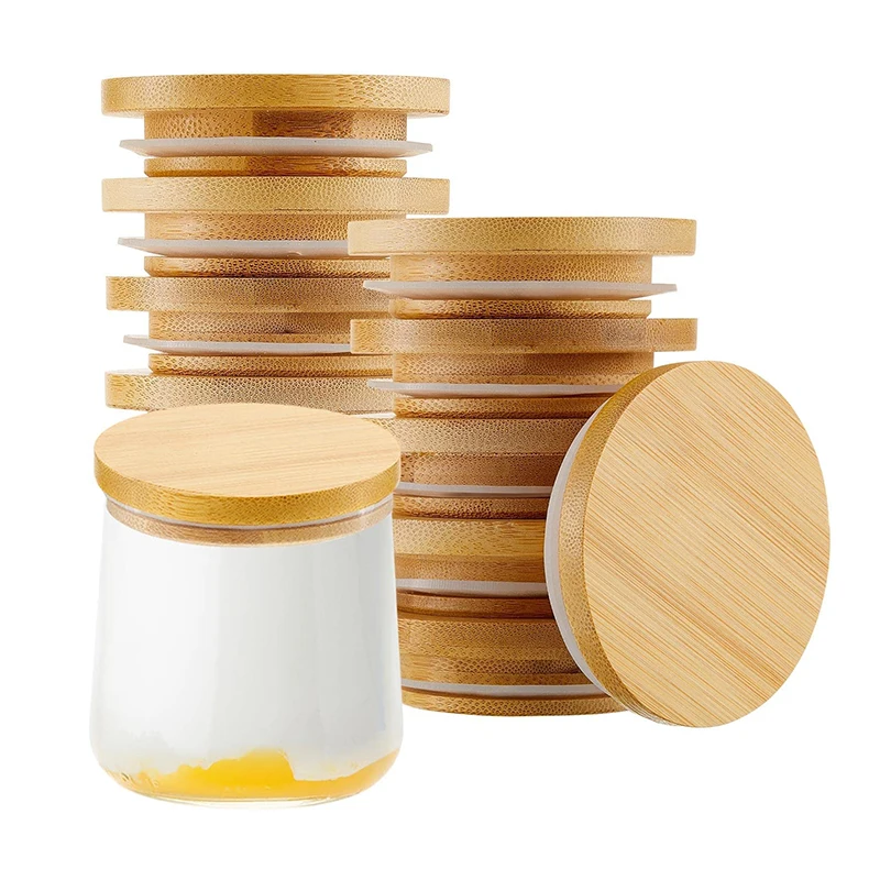 Сделано для DIY бамбуковая крышка, герметичная банка, чашка для воды, деревянная крышка, может быть напечатана с логотипом, крышка из бука соснового каучука, Бамбуковая деревянная крышка
