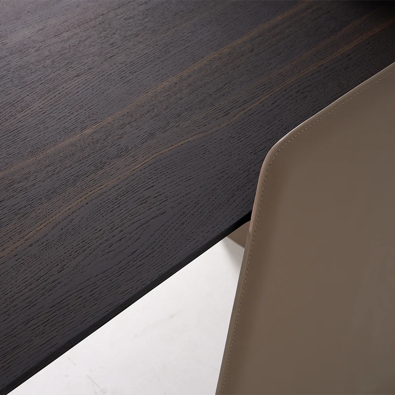 Manufacturer Wood Veneer Standing Office Home Computer Desk Modern Design Steel Leg Computer Desktop Table