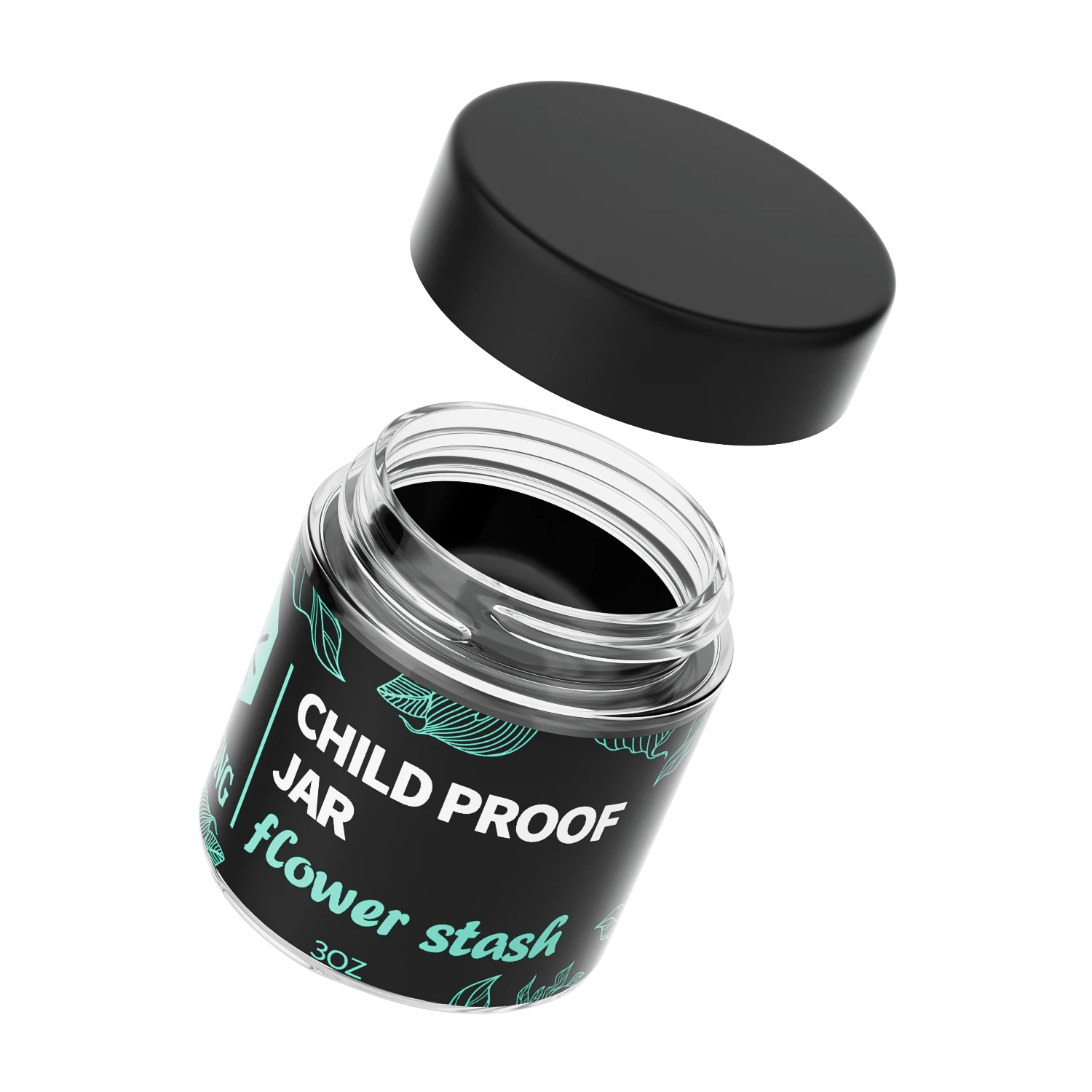 Glass Airtight Jars 1oz 2oz 3oz 4oz Custom Child Proof Resistant Flower Storage Concentrate Packaging Glass Jars With Lids