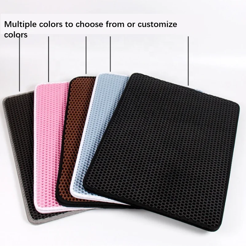 Wholesale hot selling Cat Litter Mat Double Layer Waterproof Urine Proof Trapping Mat Cat  Anti-Tracking Litter Mat