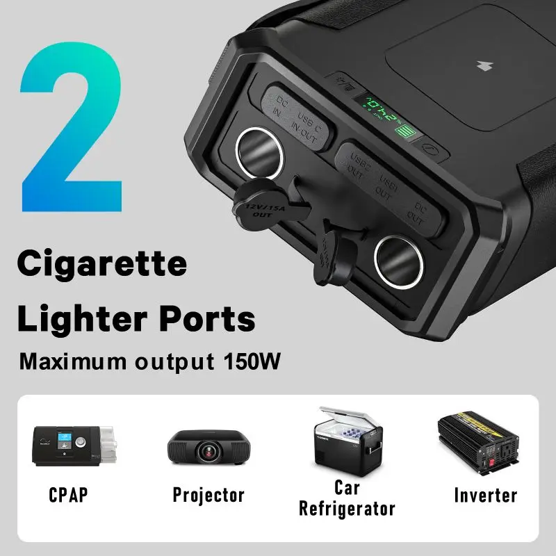 100000Mah Lifepo4 300W Power Station 12V 19V Multi Function Solar Battery Pack For Cpap Fridge Fishing Laptop 12V Refregator