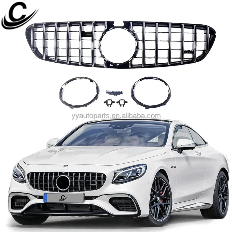 Front Grille For Mercedes-Benz S-class W217 Coupe C217 S63 S65 Style 2014-2020 Grille Auto Body Parts Car Accessories
