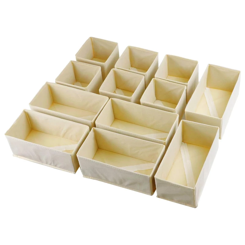 Beige Color Clothes Underwear Storage Drawer Organiser Divider Clothes Storage Box