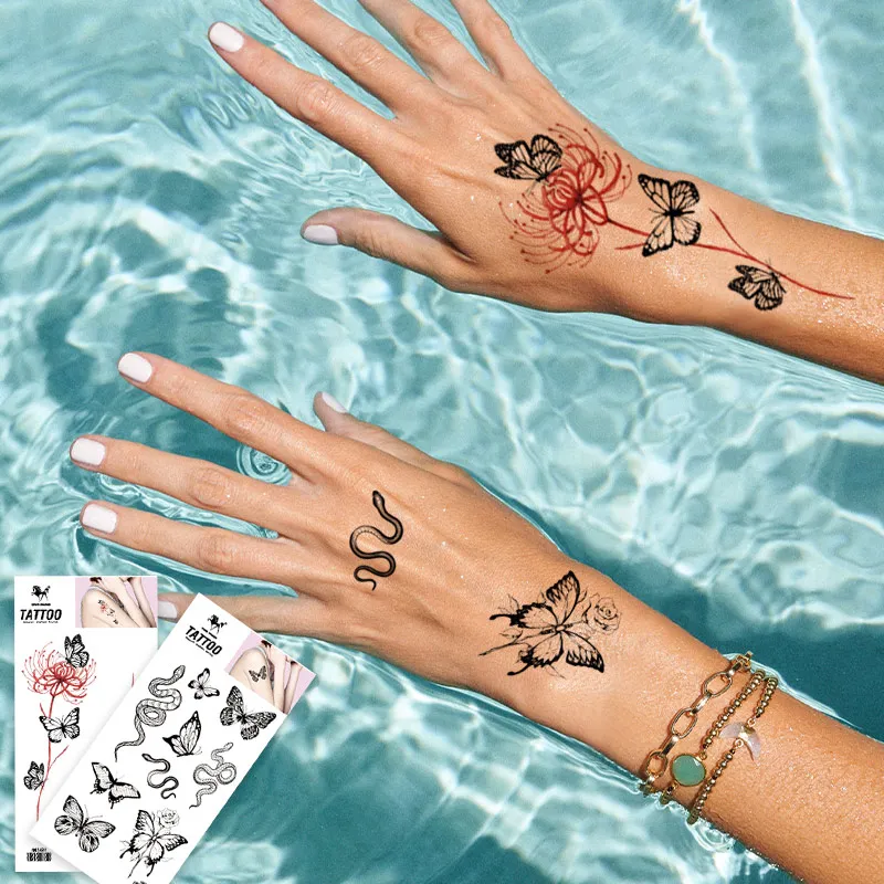 High Quality Body Art Sticker Tattoo Waterproof Butterflies Temporary Tattoo Supplies