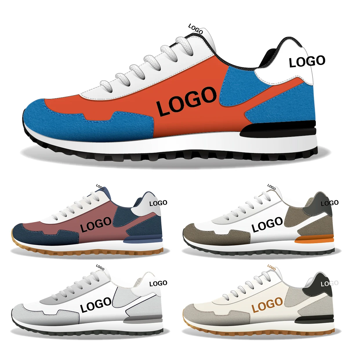 Oem Odm Manufacturer Factory Suede Leather Breathable Anti Slip Shock Outdoor Casual Sport Vintage Running Shoes Custom Logo