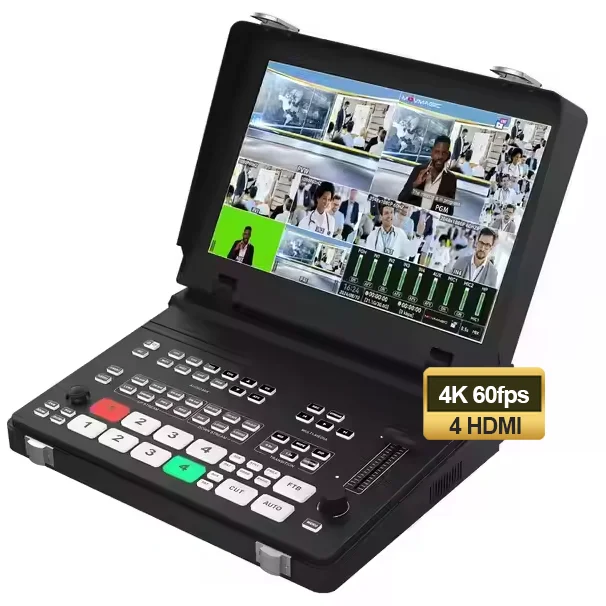 Бесплатная доставка USD717 MF10 4K 60fps + 4 hd mi(in)+ mi(out)5 каналов 10 1 дюймов Большой экран видеовыход микшер Потоковое вещание