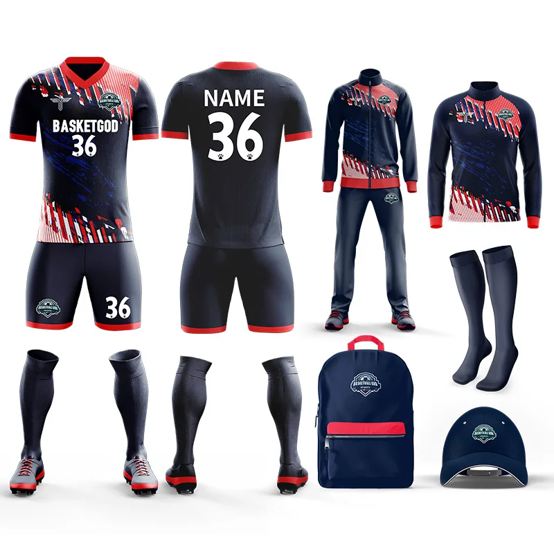 Top Quality Adult Customized Soccer Jersey Wear 2023 New Clubs Men Soccer Wear Short Sleeve Football Jersey Set