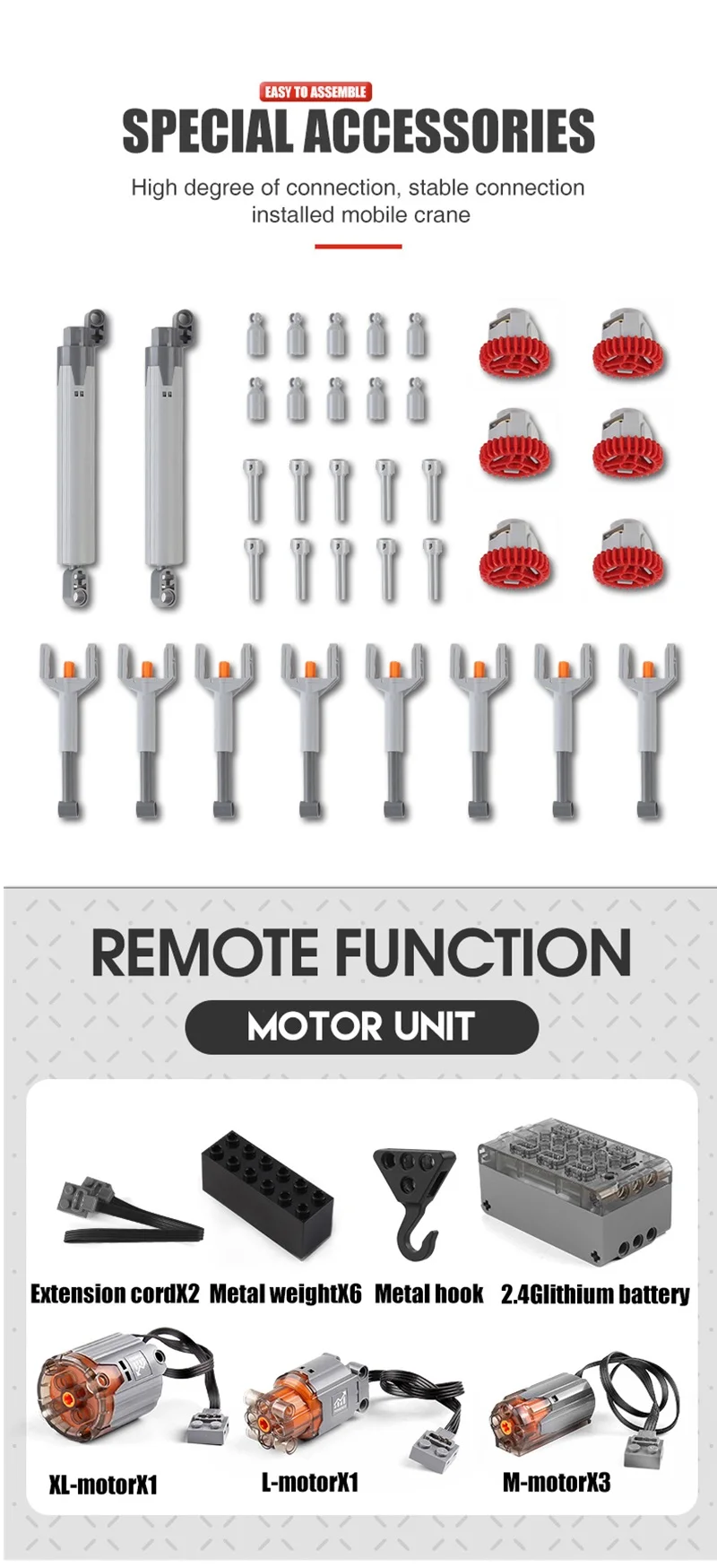 Assembly Brick Toys Kids Birthday Gifts Mould King 17013 Building Bricks Crane Truck Gift Blocks For Children (9)