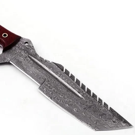 Handmade tracking knife with wooden handle comes with leather sheath stunning Tracker