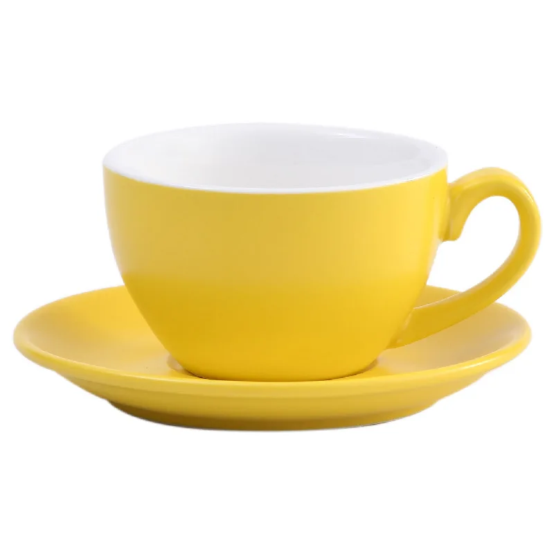 Керамическая чашка для латте и блюдце капучино двойного эспрессо мат кофейни бариста