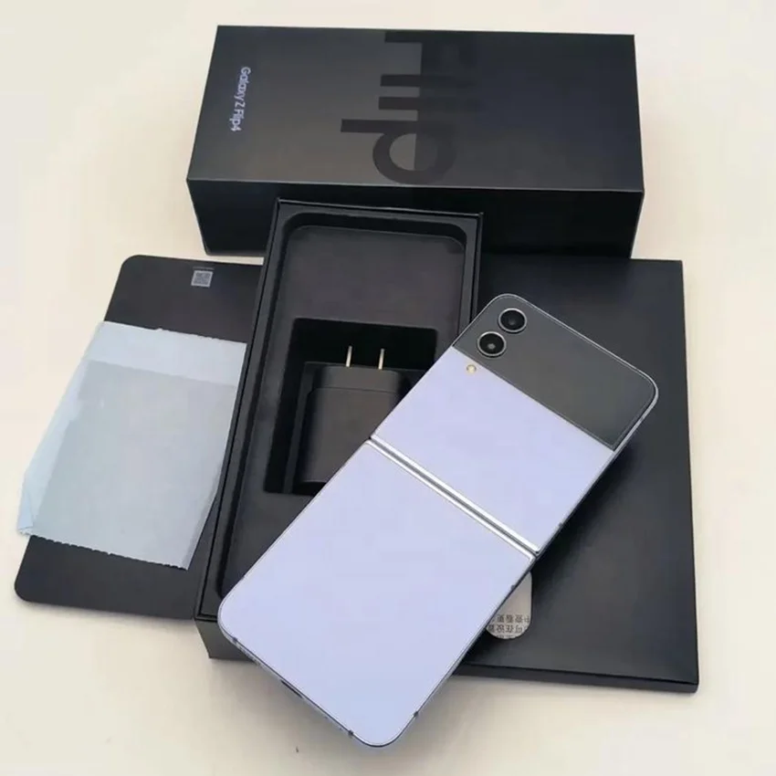 Brand New Wholesale Android Smart Phones for Samsung Galaxy Z Flip4 Snapdragon 8+ Gen 1 Fingerprint Unlocked Used Mobile Phone
