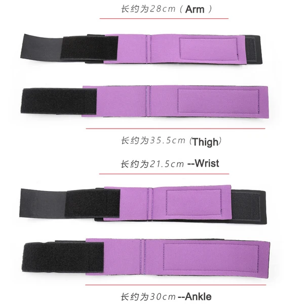 Female bed restraints leather sex handcuffs and ankle cuffs bdsm bondage restrains