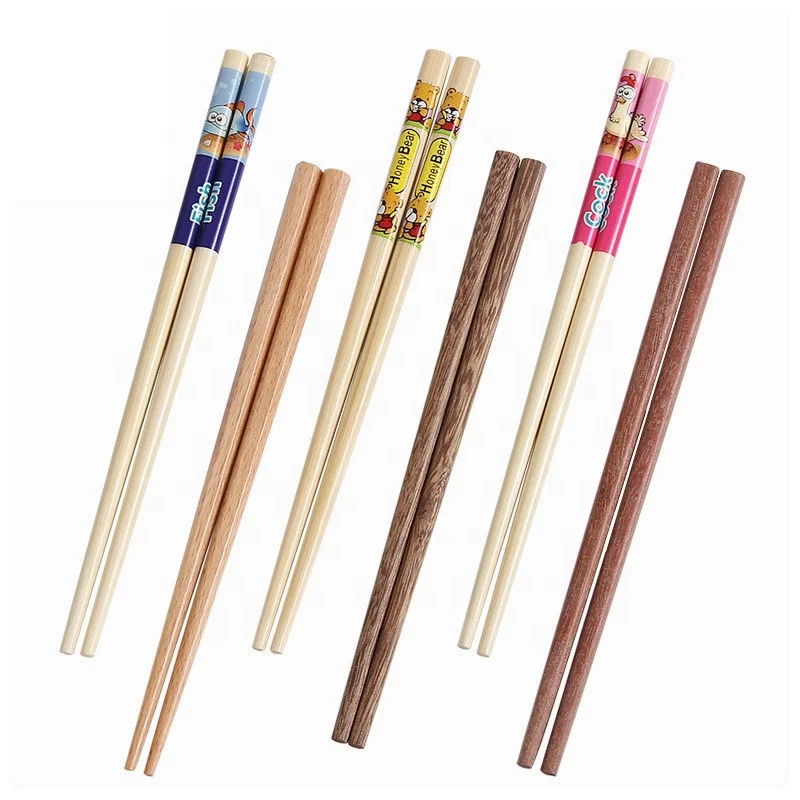 Factory wholesale natural bamboo wooden children training chopsticks  reusable chopsticks