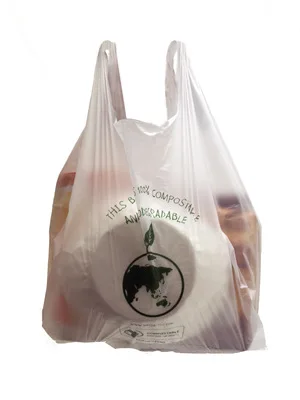 Custom Printed Eco Friendly Low Price Corn Starch Made Biodegradable Supermarket Non Plastic Carry Shopping Bags