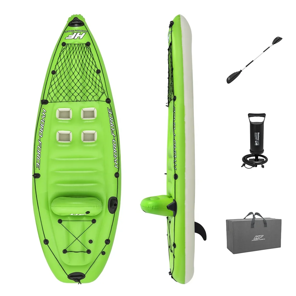 Bestway 65097 Single Seat Koracle  X1 Kayak Inflatable Fishing Canoe Set with carry bag, paddle