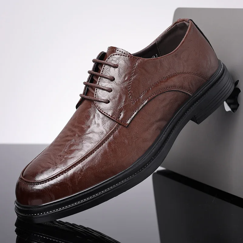 Manufacture good quality leather long shoes for men leather shoes for men flat designer shoes leather