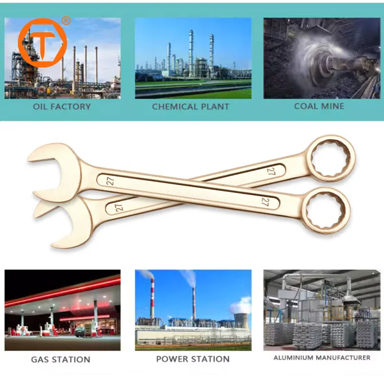Non Sparking Tools 27mm 32mm Spanner Aluminum Bronze Heavy Duty Combination Wrench