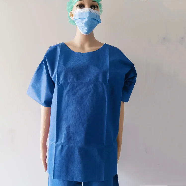 Disposable Hospital Clothing Coat and Pants Jacket Nurse Scrub Suits with Short and Full Sleeve