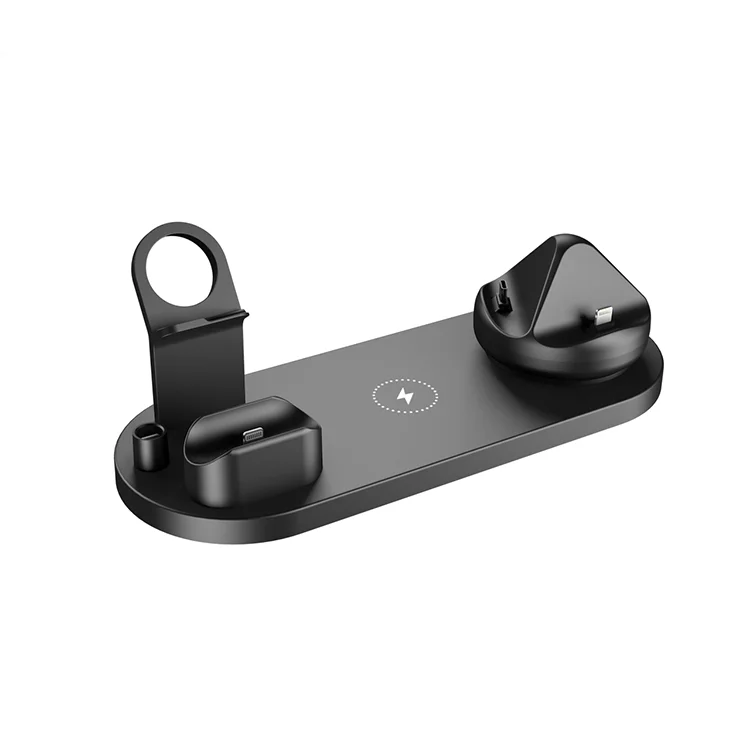 Super fast charger stand 3 in 1 Usb docking led wireless fast car mount phone charger lamp with clock 4 in one wireless charger